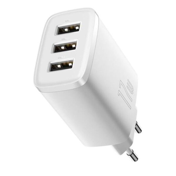 Adaptador de Carga Baseus Compact 17W 3 Usb A 3U17WEU Adaptador de Carga Baseus Compact 17W 3 Usb A 3U17WEU