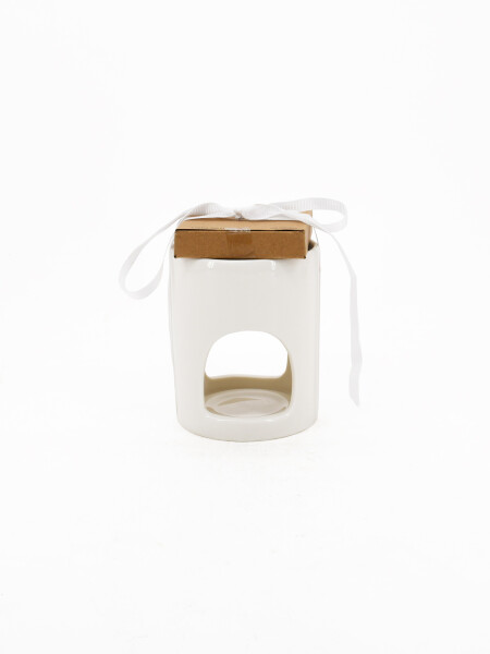 VELA EN FRASCO CERAMICA BLANCO