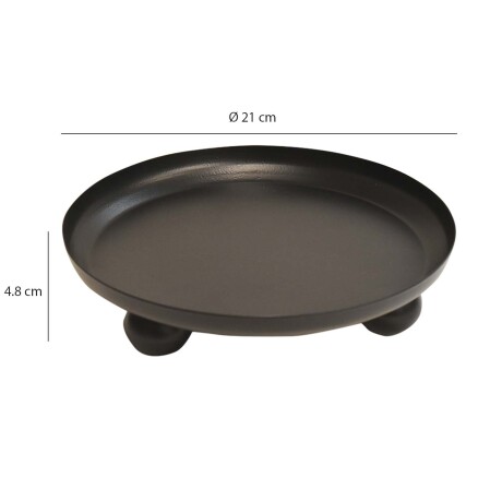 Adorno Plato Decorativo Grande Bajo Orbital en Metal p/ Deco Negro