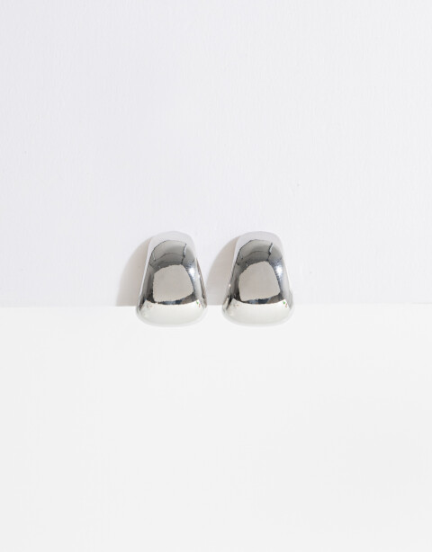 Aros Clips Metal Aros Gota Chunky - Plateado Rodio