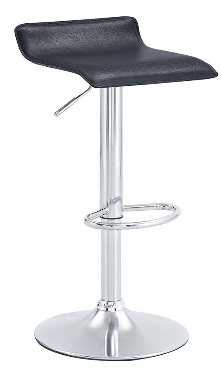 Banqueta Alta Negra con Base Cromada y Regulación de Altura 