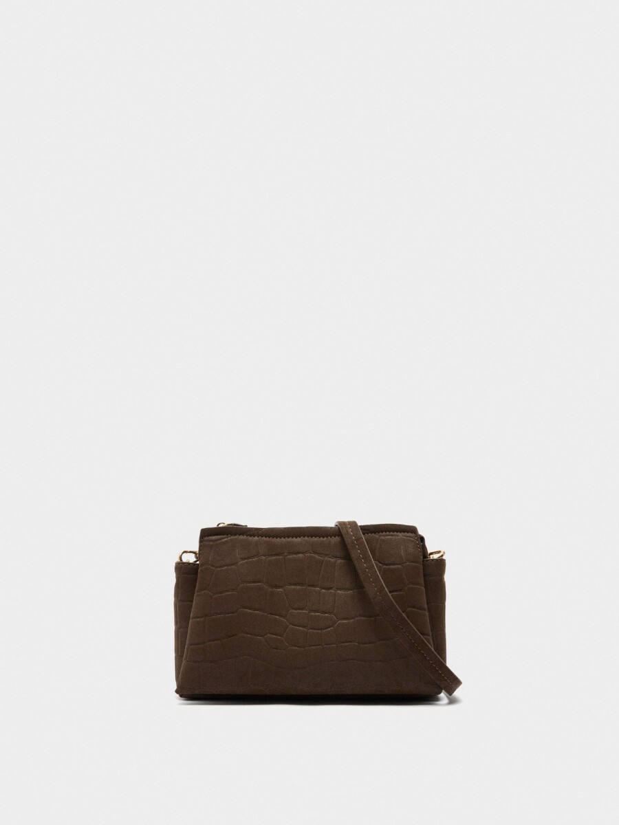 Bolso Bandolera Grabado Animal marron