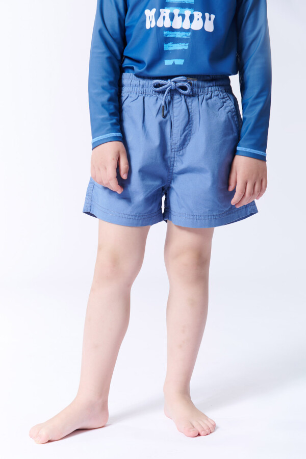 Short de baño algodón Azul Piedra