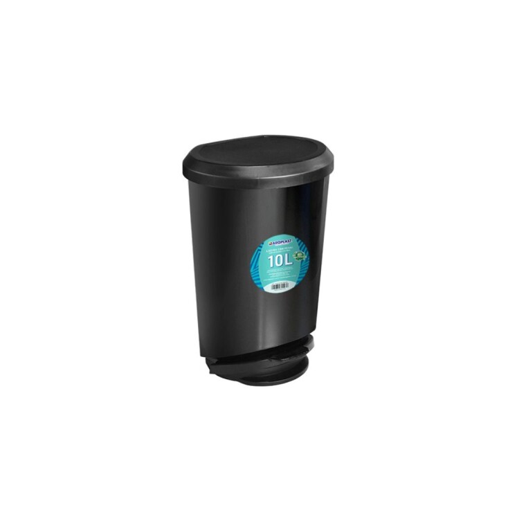 PAPELERA TACHO RESIDUOS 10 LITROS CON PEDAL NEGRO