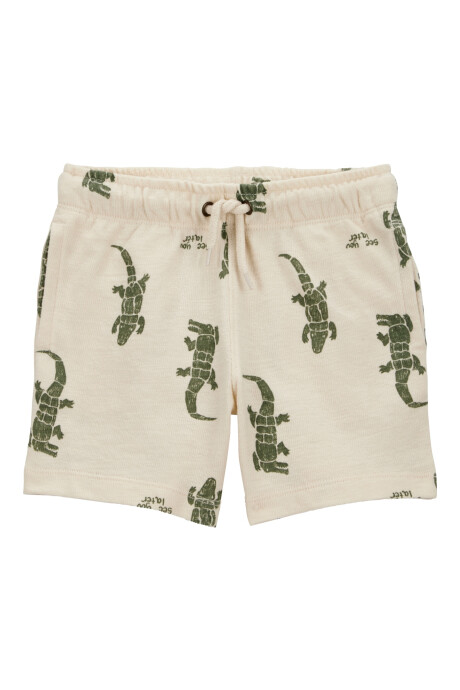 Short de algodón, diseño cocodrilos Sin color