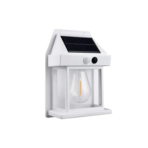 Lámpara farol solar p/exterior blanco cálido IP65 IX4926