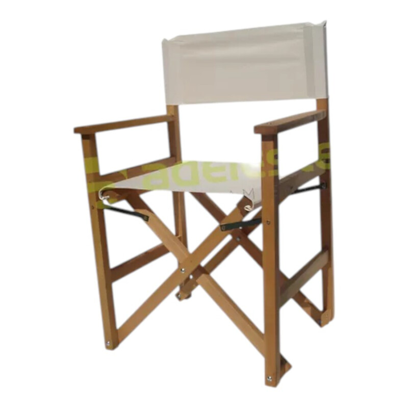 Sillón Director Madera y Lona Crudo