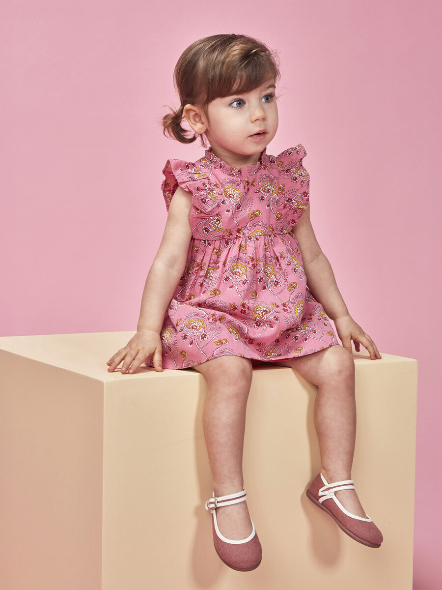 Vestido Estampado Indio Rosa