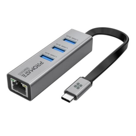 PROMATE Gigahub-C Usb-C A 3 Usb 3.0/LAN - Gris PROMATE Gigahub-C Usb-C A 3 Usb 3.0/LAN - Gris