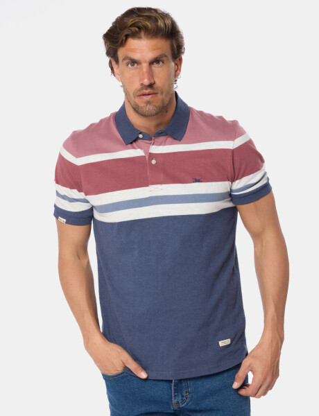 REMERA POLO RAYADA Bordo