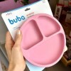 Plato con divisiones y ventosa BUBA rosado
