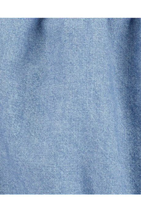 Set dos piezas, short de algodón y blusa chambray con tirantes cruzados Sin color