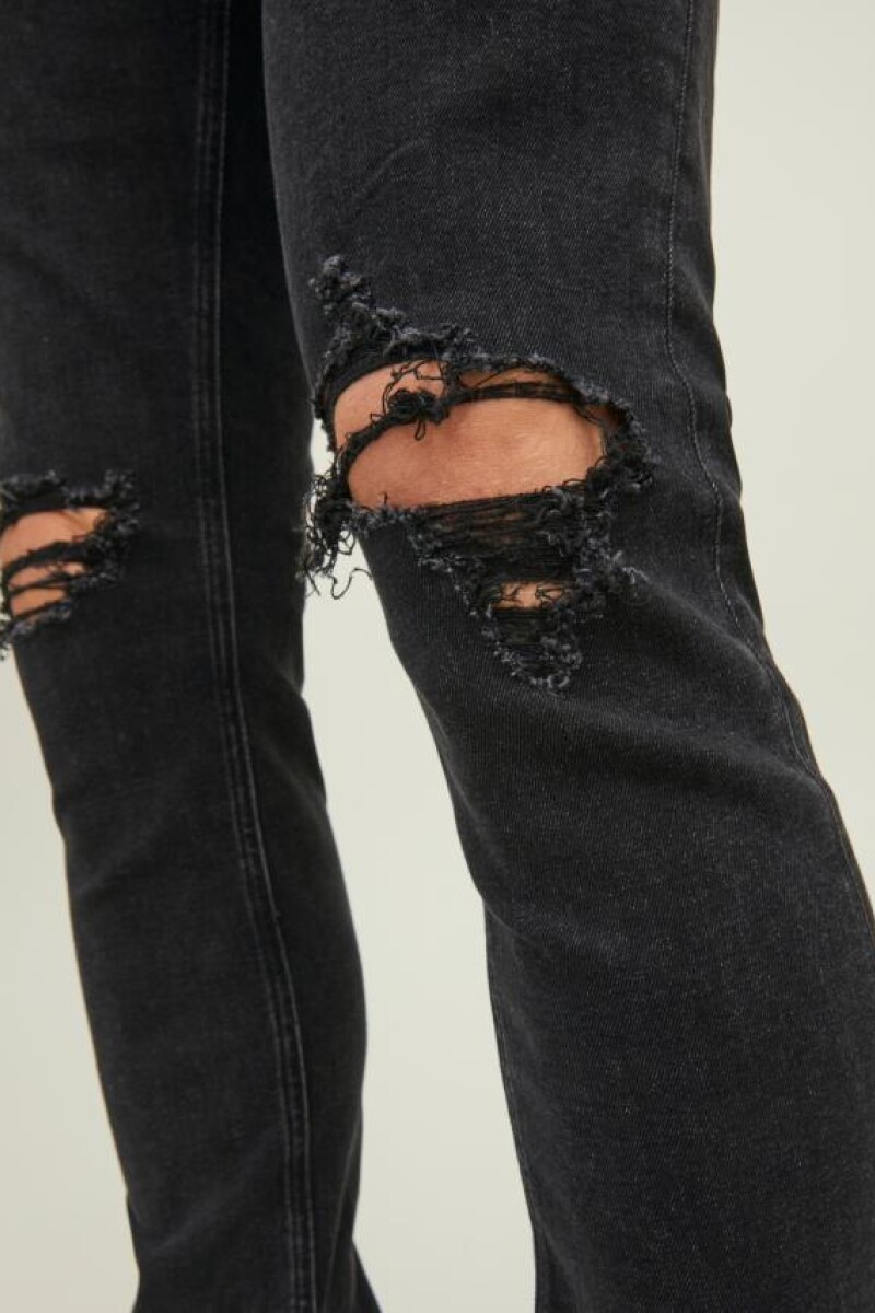 Jeans Skinny Fit "liam" Con Roturas Black Denim