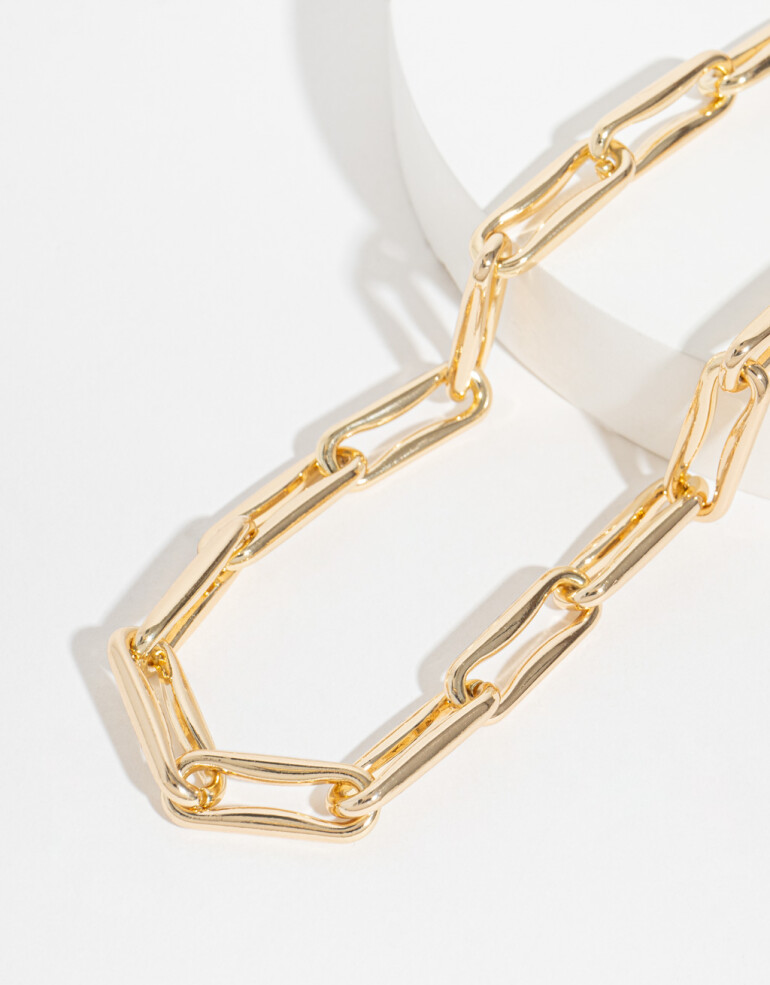 Collares Cortos Metal Collar Corto De Cadena - Dorado