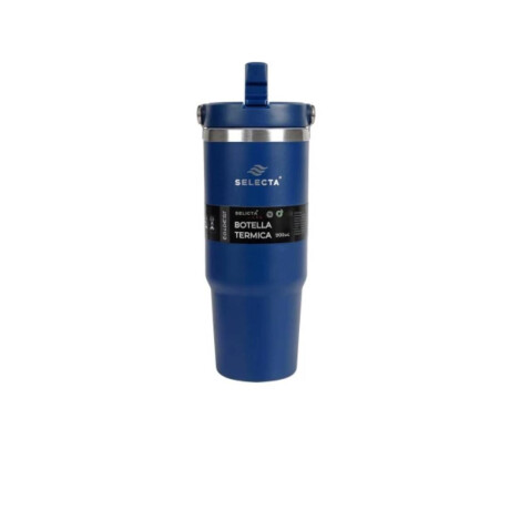 MUG TERMICO C/PICO 900ML ACERO AZUL MARINO
