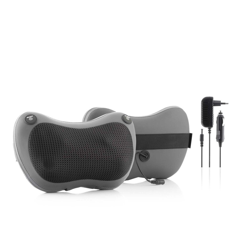 MASAJEADOR SHIATSU COMPACTO CUERO-POLIURETANO-Y-POLIESTER GRIS INNOVAGOODS