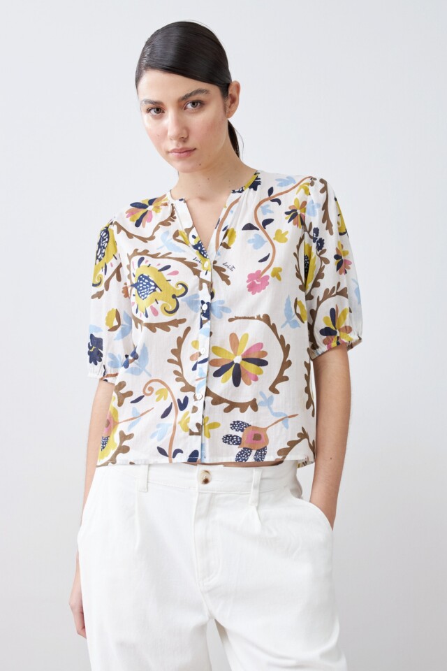 Camisa estampada blanco