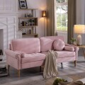 Sillon De 3 Cuerpos De Tela Con Tachas Rosado Sillon De 3 Cuerpos De Tela Con Tachas Rosado
