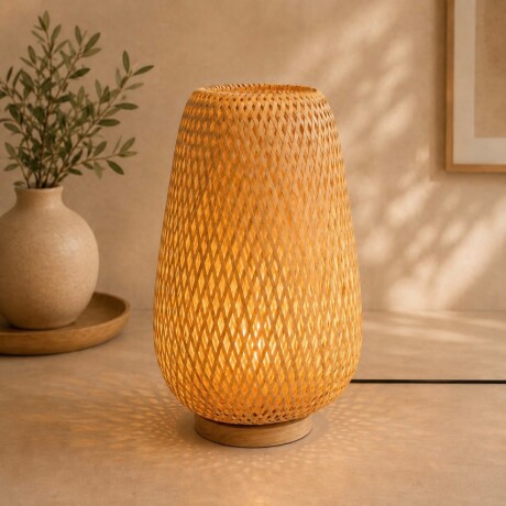 Lámpara de Mesa Bambú Ø24cm x Alt 40cm Lámpara de Mesa Bambú Ø24cm x Alt 40cm