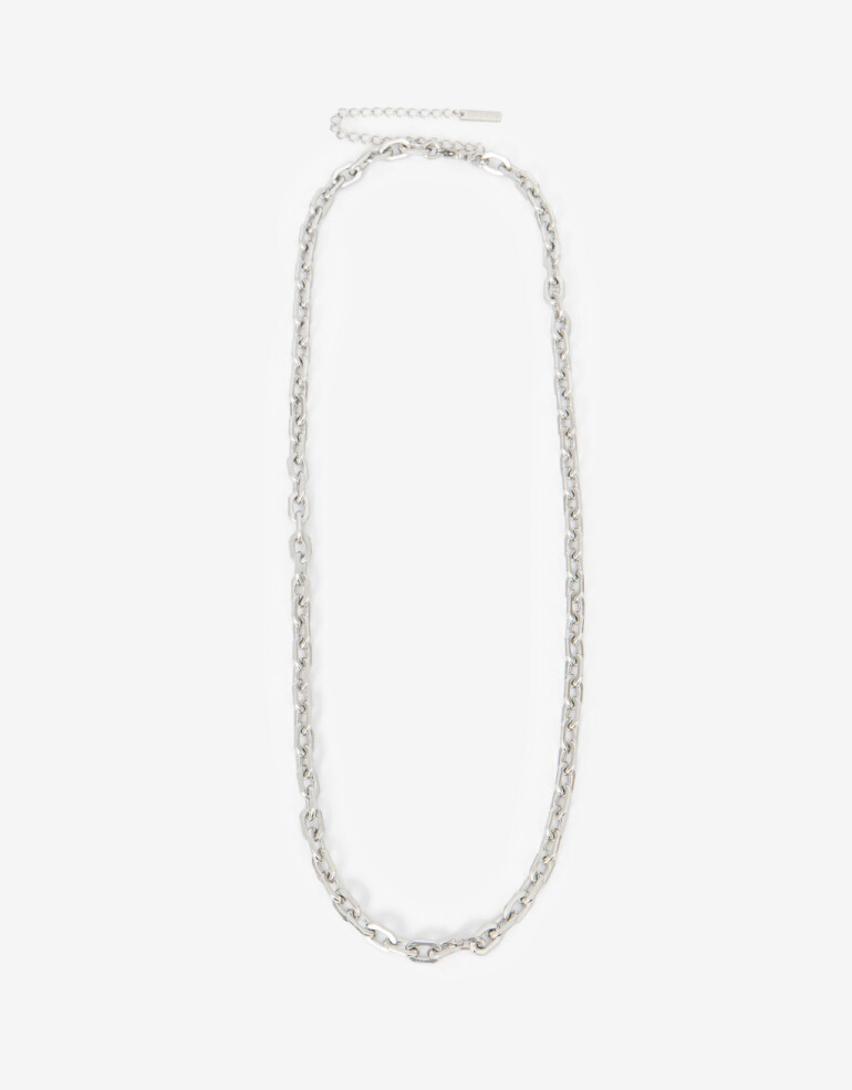 Collares Cortos Metal Collar De Acero Men´s Collection - Plateado