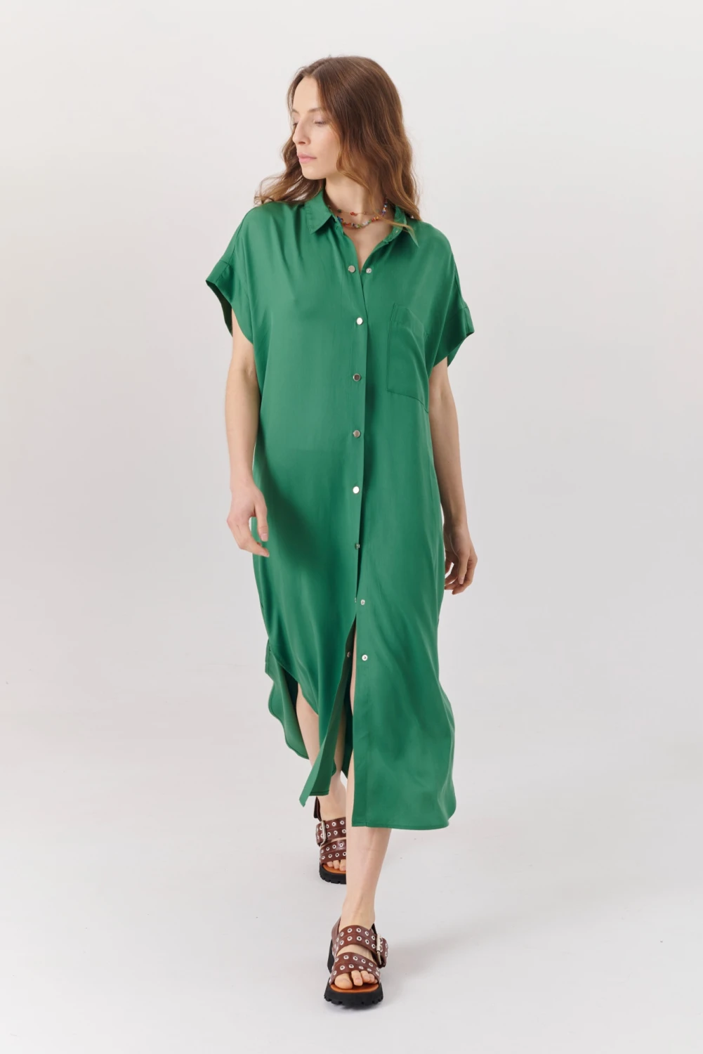 VESTIDO TENCEL verde 2