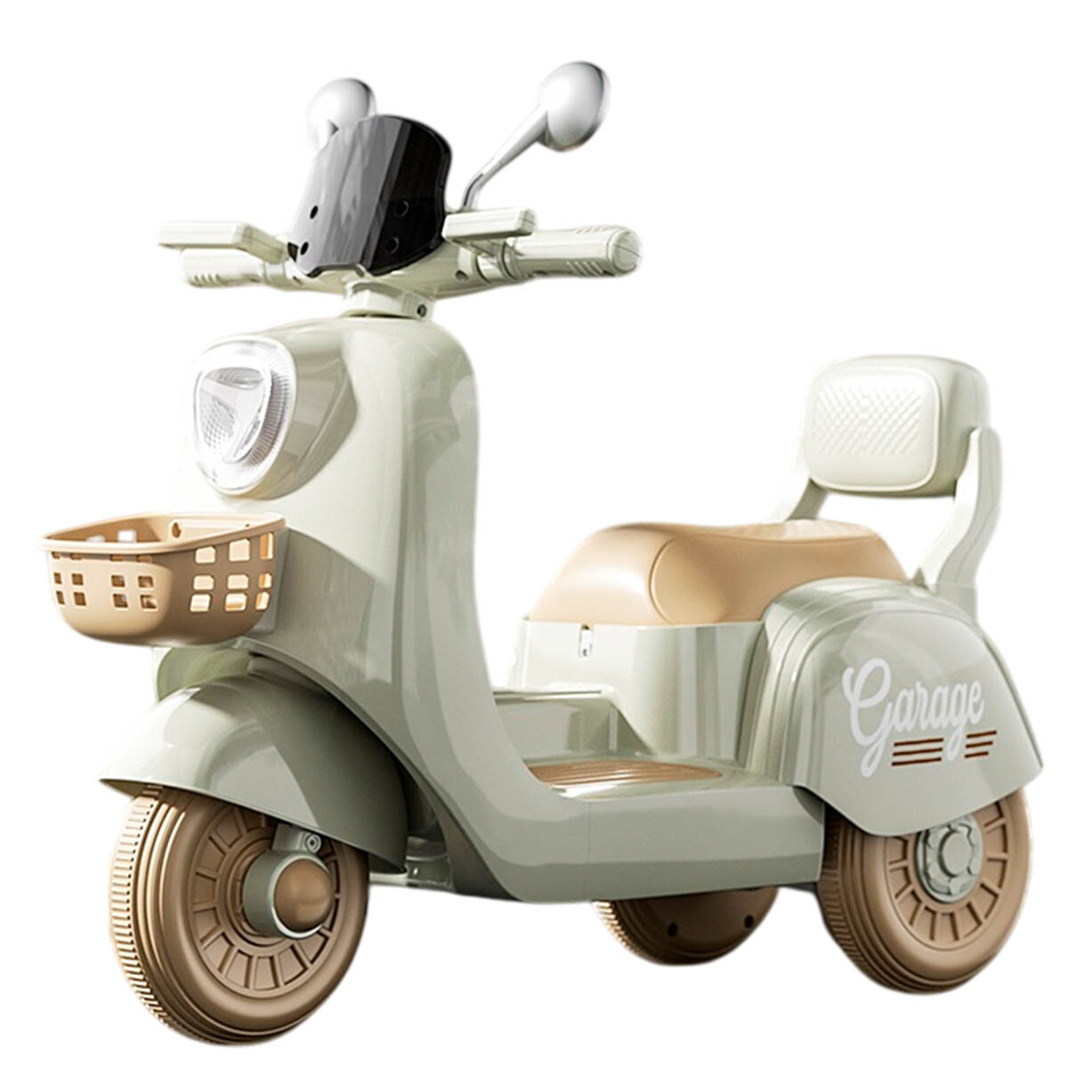 Triciclo Eléctrico Infantil Moto Para Niños A Batería - Verde Pastel 