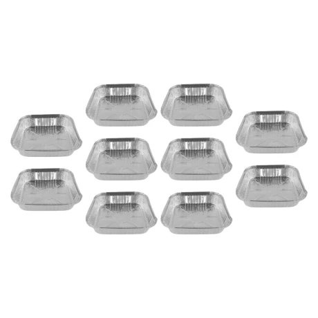 10 bandejas de aluminio cuadrada 20.5cm 10 bandejas de aluminio cuadrada 20.5cm