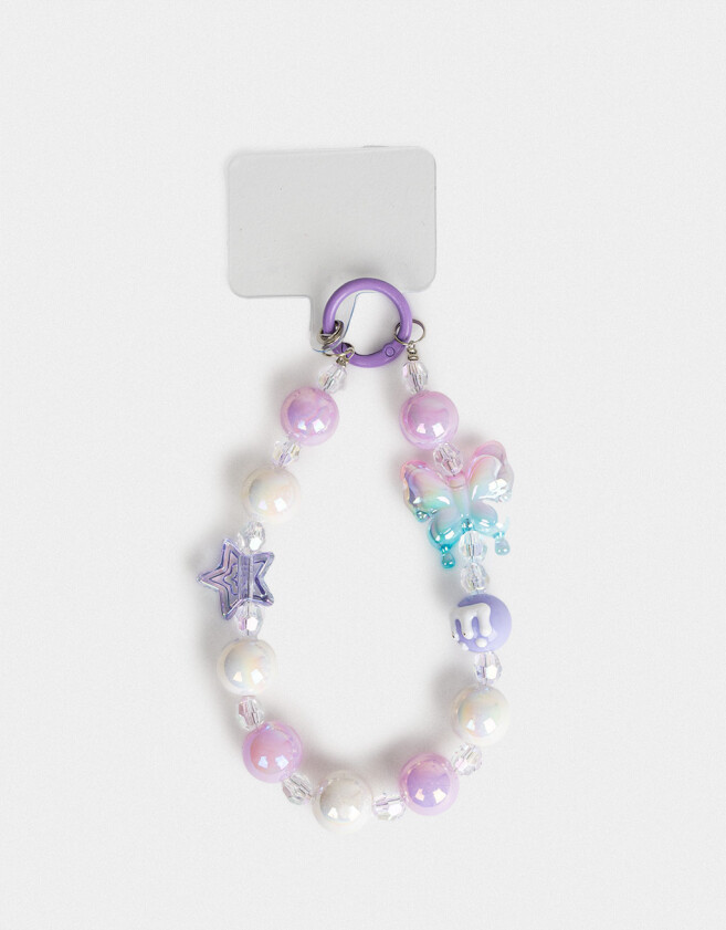 Accesorios De Celular Varios Strap De Mostacillas Para Celular - Violeta Lila