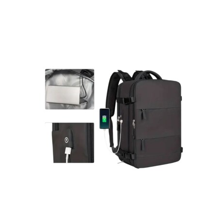 MOCHILA DE VIAJE COLOR NEGRO 43*30*20CM NEGRO