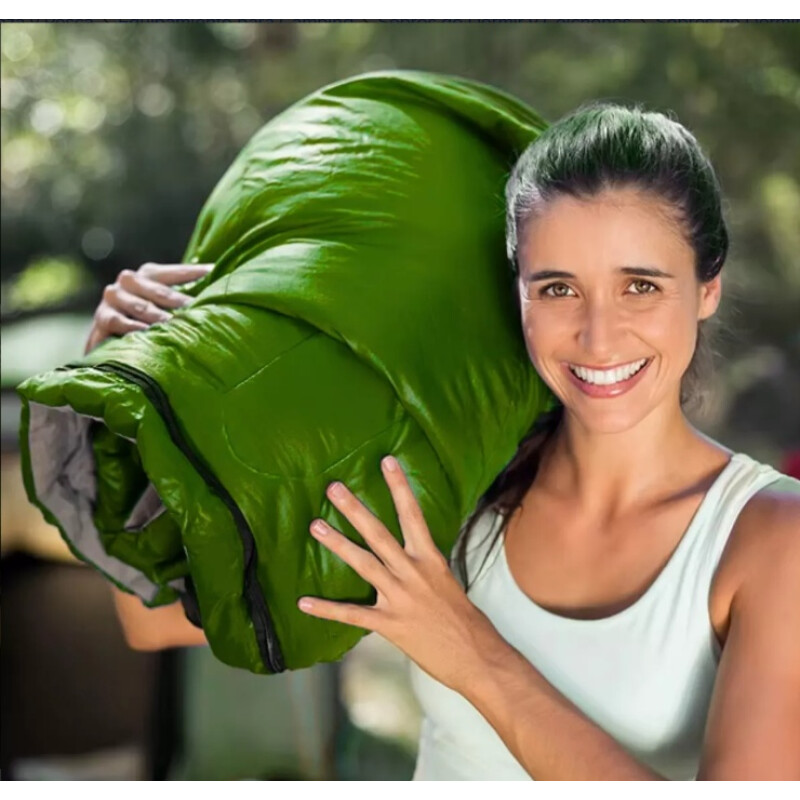 Saco De Dormir Con Capucha Verde