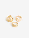 Sets Anillos Metal Set Anillos Metal - Dorado Oro Cepillado Mate