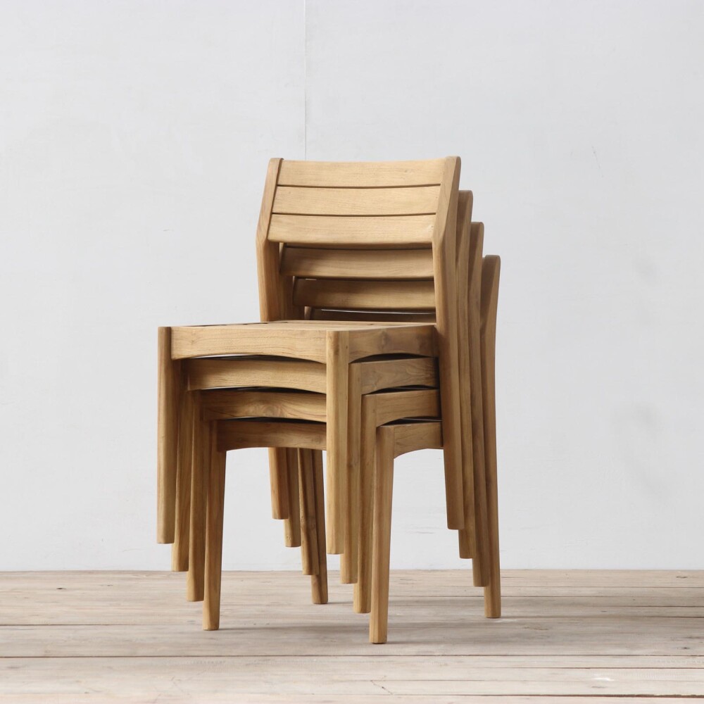 SILLA EXTERIOR MADERA NATURAL-BEIGE DANKE