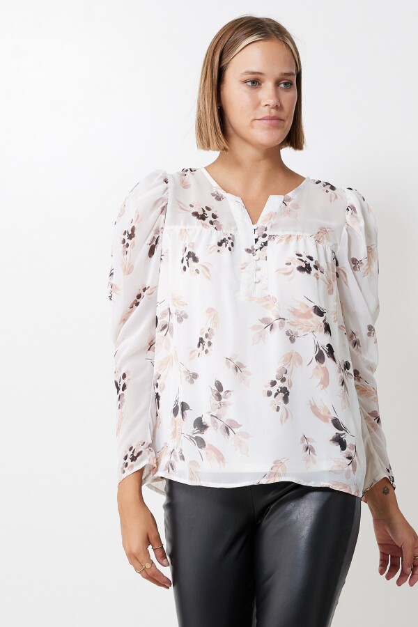 Blusa Gasa Floral CRUDO/MULTI