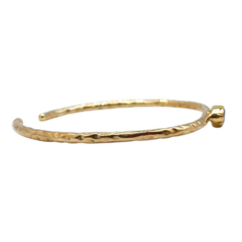 Brazalete Delhi -Plata rodinada con micra de oro 18k - Piedra Granate-BR2016 conpiedra