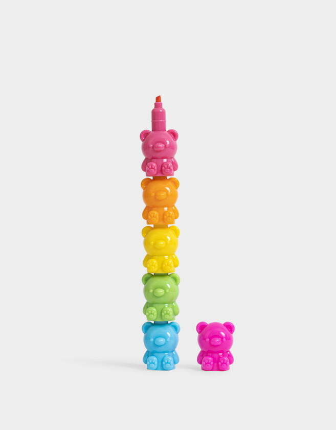 Resaltadores con Formita Set De Resaltadores Ositos - Combinacion Multicolor