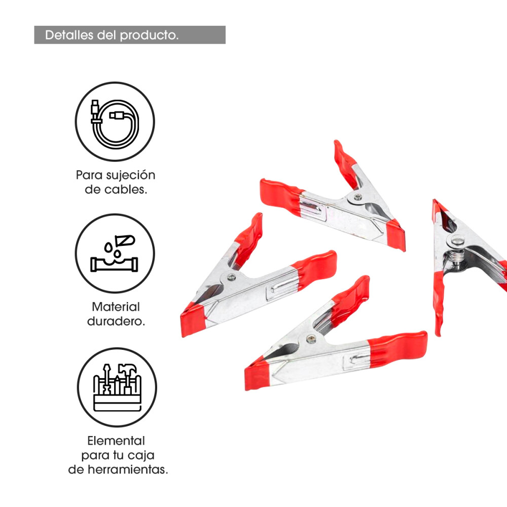Pinza Cocodrilo Clip Presión 4 Piezas Kit Prensa Pinza Cocodrilo Clip Presión 4 Piezas Kit Prensa
