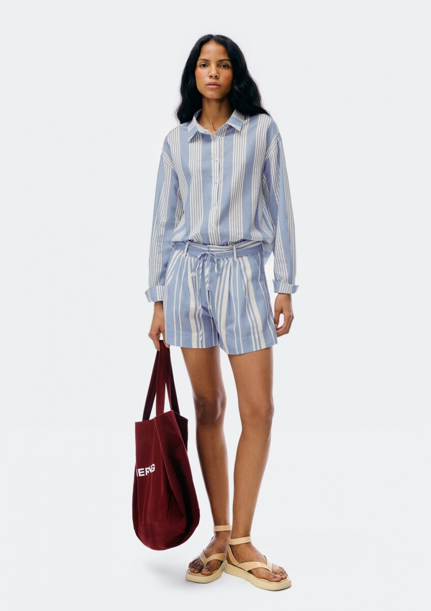 SHORTS FEM - CELESTE A RAYAS 