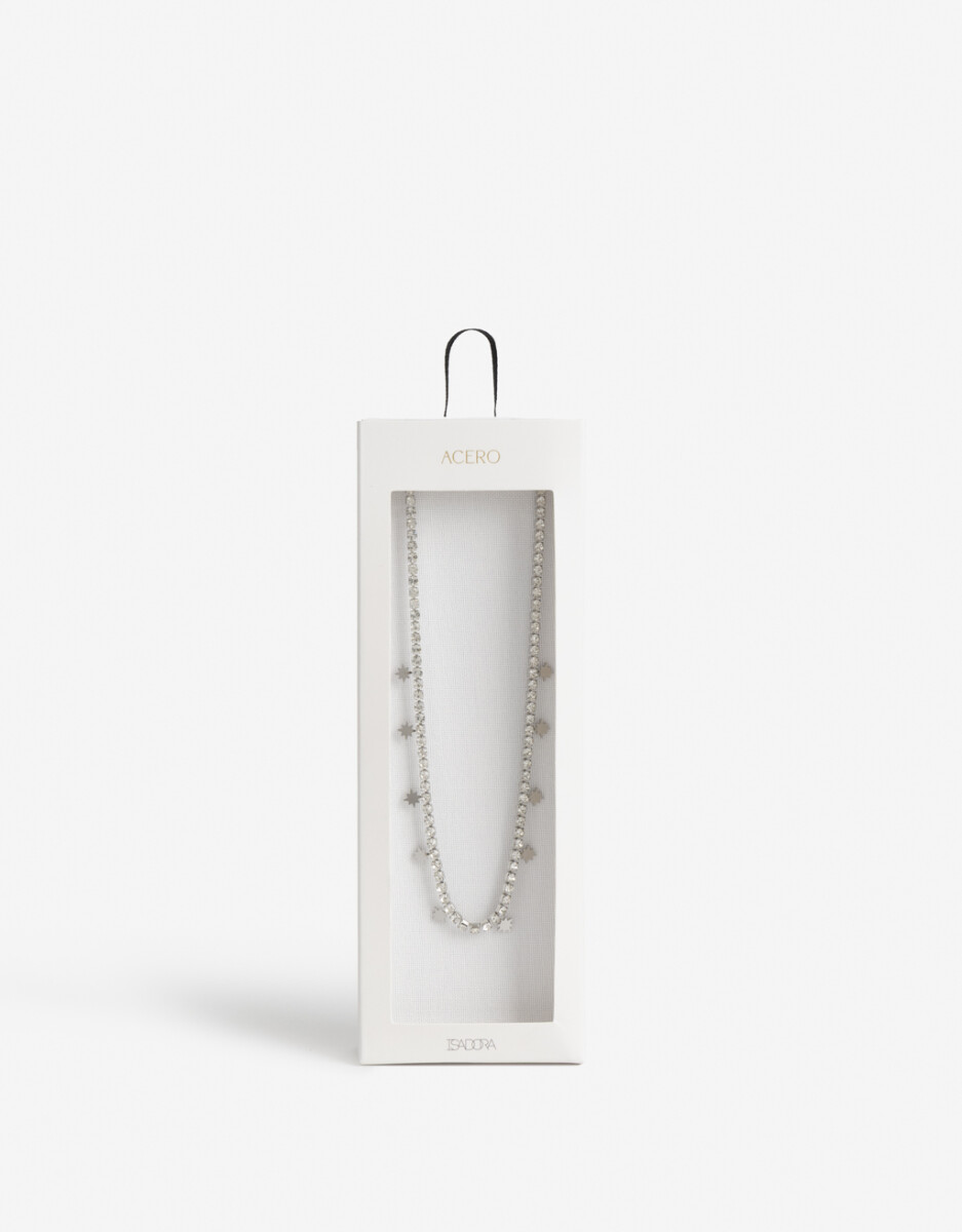 Collar Tennis De Acero Con Cubic 