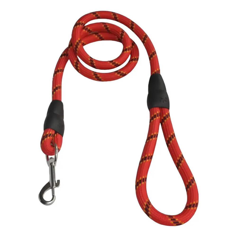Correa Para Perro Largo Total 1.3 mts Refractaria ROJO