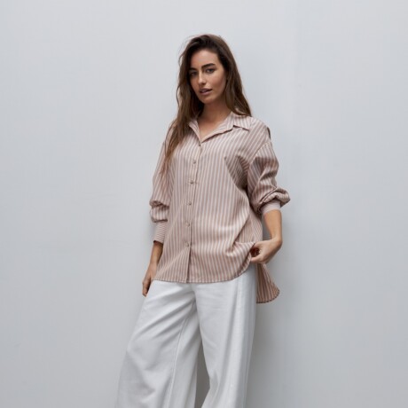 CAMISA DANAE STRIPE Beige