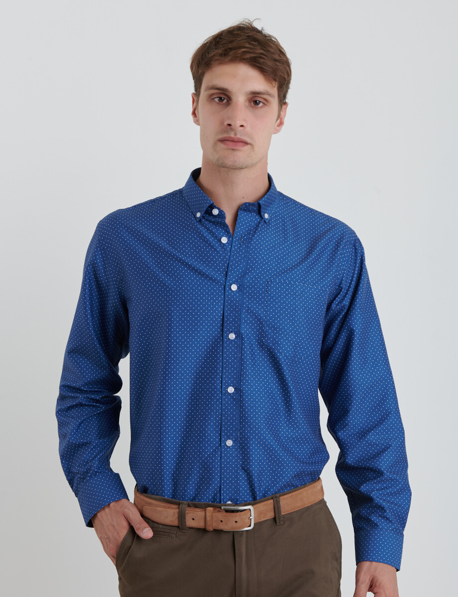 012620 CAMISA HARRINGTON LABEL Azul