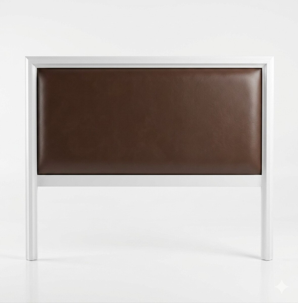 RESPALDO DE SOMMIER 2.00 MTS - MARCO BLANCO - TAPIZADO SINTETICO CHOCOLATE 