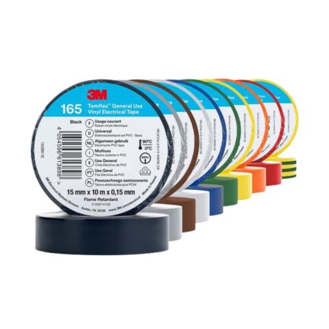 CINTA AISLADORA DE PVC 3M TEMFLEX 165 19MM x 9 M NEGRO CINTA AISLADORA DE PVC 3M TEMFLEX 165 19MM x 9 M NEGRO