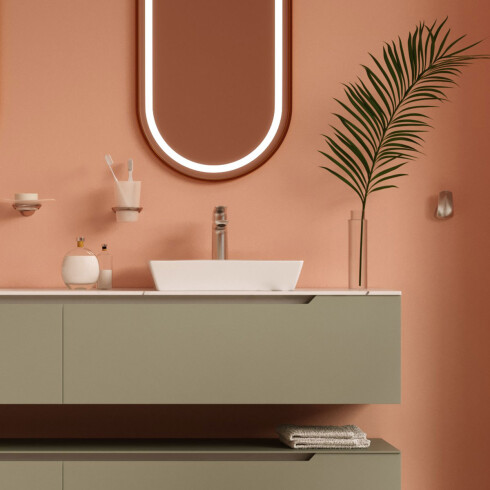 GRIFERIA DE LAVATORIO ALTO BRUSHED NICKEL LINEA EPUYEN 000