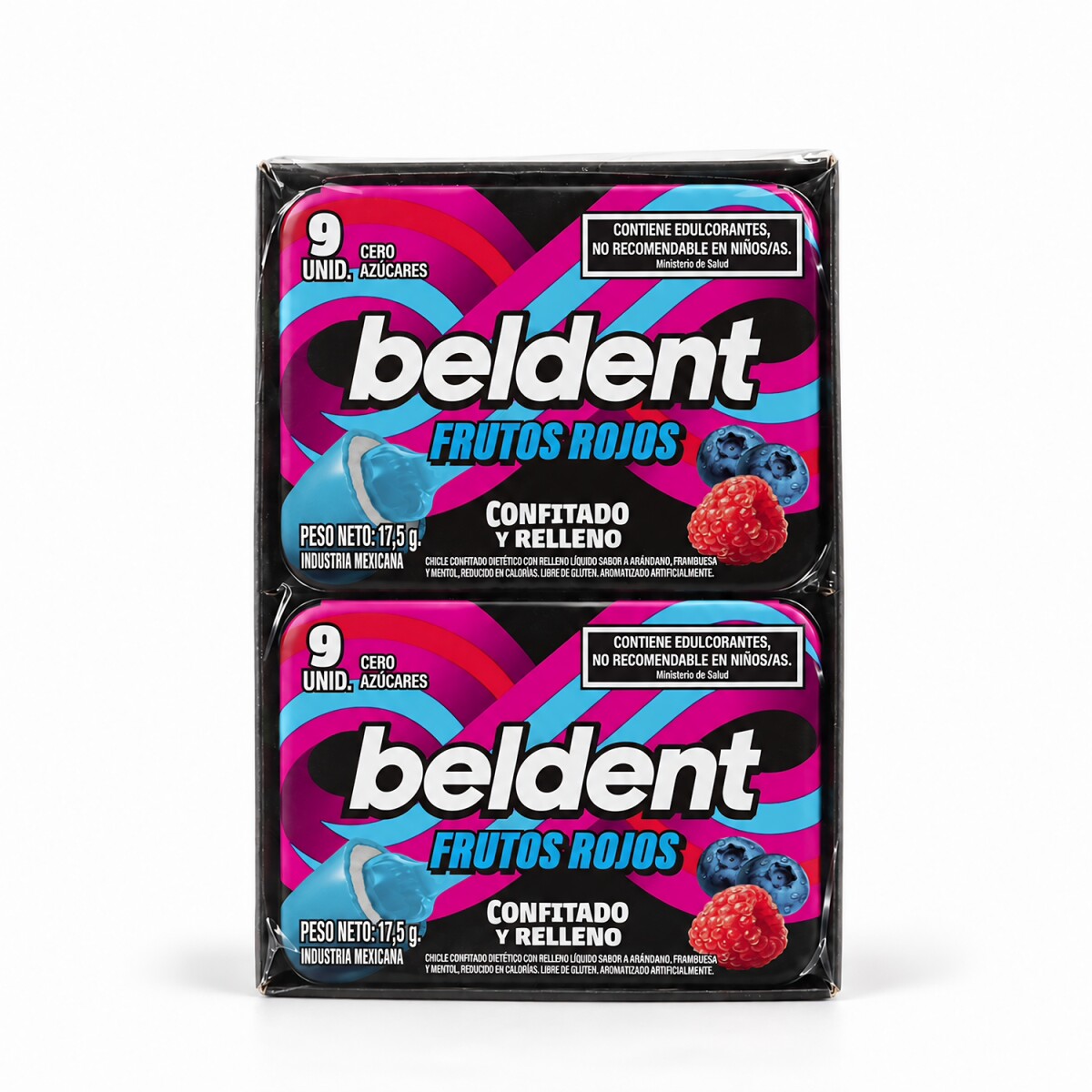 CHICLE BELDENT TWIST (02) FRUTOS ROJOS DISPLAY X8 17.5GRS 