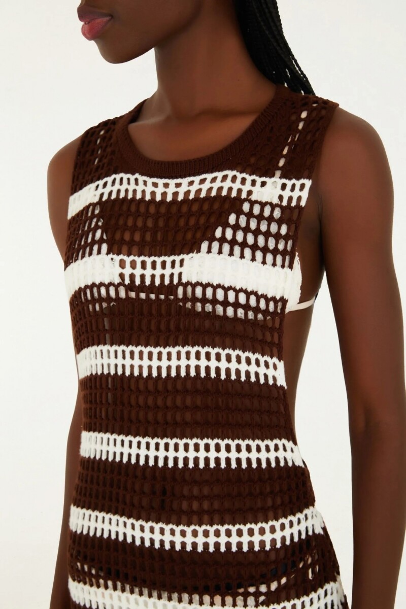 VESTIDO CROCHET Marron