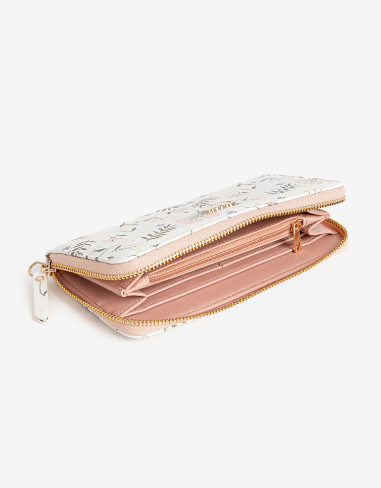 Ficheros Zip Round Billetera Fichero Flores - Estampado Flores