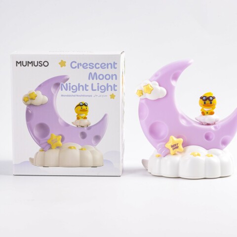 LÁMPARA DE NOCHE DE LUNA CRECIENTE (PATO DESLIZANTE/MORADO) LÁMPARA DE NOCHE DE LUNA CRECIENTE (PATO DESLIZANTE/MORADO)