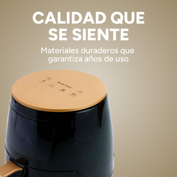 Freidora Sin Aceite Digital Panel Táctil 6 Litros Aire 2400W Variante Color Negro