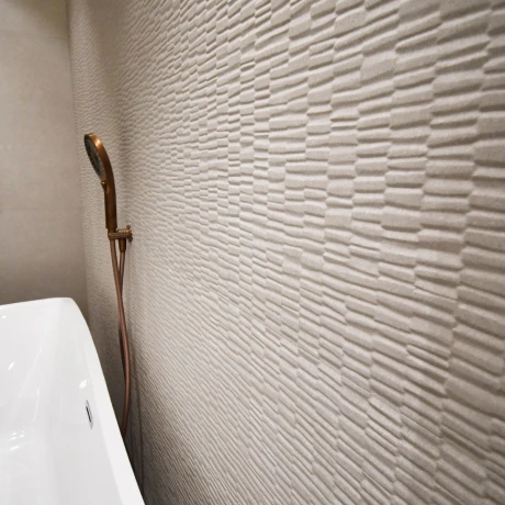 Porcelanato Gris Mate Relieve 80X160Cm Pared FREIJO Y GRIS